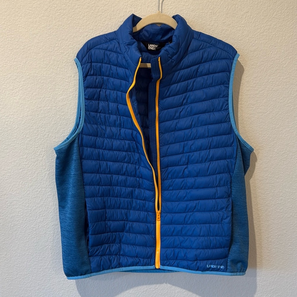 Lands end vest mens size xl blue puffer‎ outdoors activewear